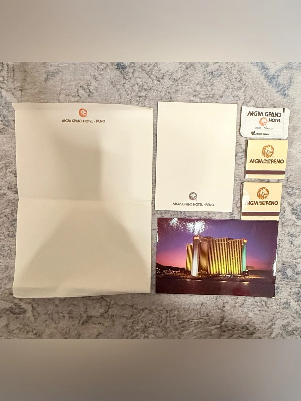 Vintage MGM Grand Hotel - Reno Cream Branded Notepad Set